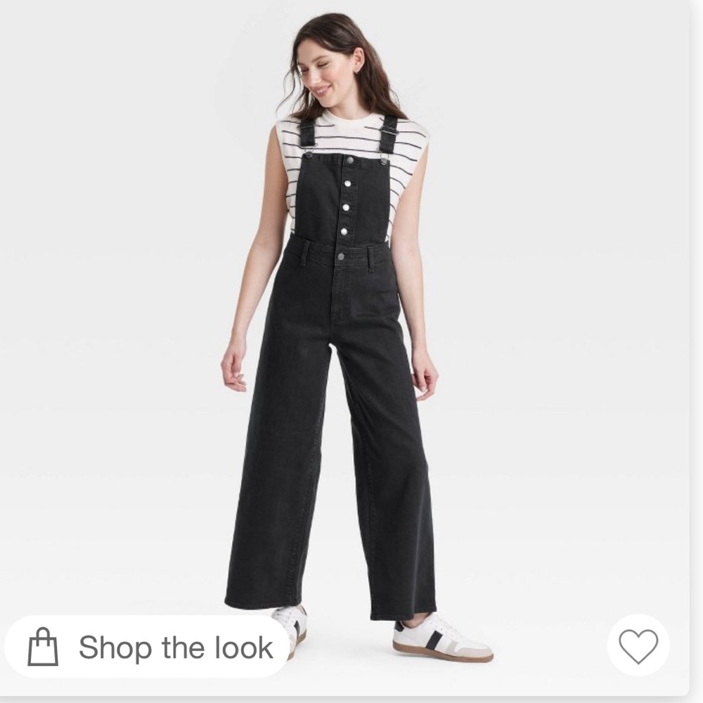 Black denim sailor overalls